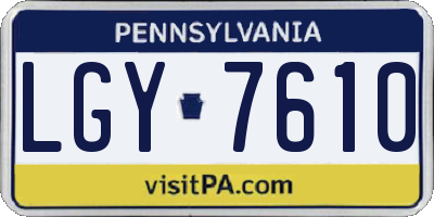 PA license plate LGY7610