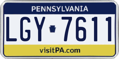 PA license plate LGY7611