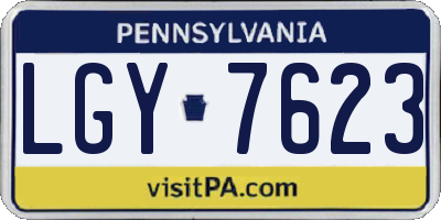 PA license plate LGY7623