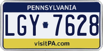PA license plate LGY7628
