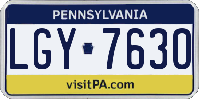 PA license plate LGY7630