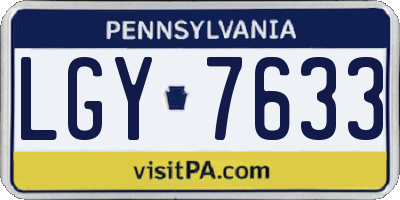 PA license plate LGY7633
