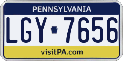 PA license plate LGY7656
