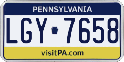 PA license plate LGY7658
