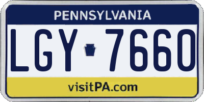 PA license plate LGY7660