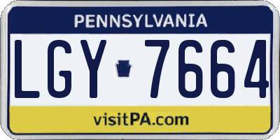 PA license plate LGY7664
