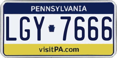 PA license plate LGY7666