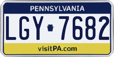 PA license plate LGY7682