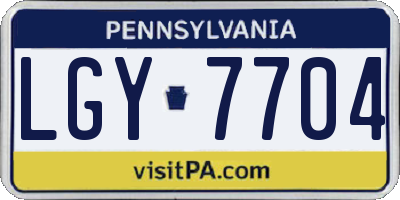 PA license plate LGY7704