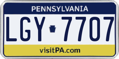 PA license plate LGY7707