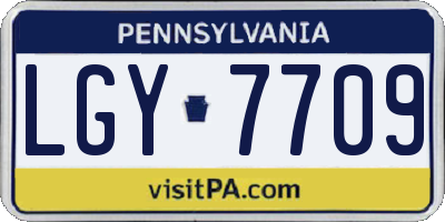 PA license plate LGY7709