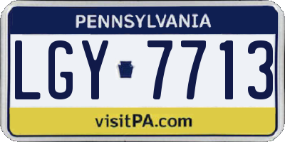 PA license plate LGY7713