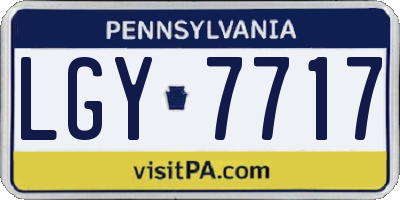 PA license plate LGY7717