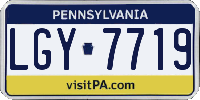 PA license plate LGY7719