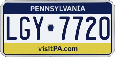 PA license plate LGY7720