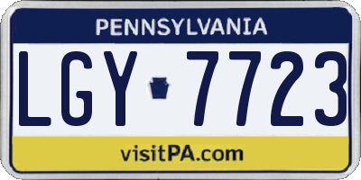 PA license plate LGY7723
