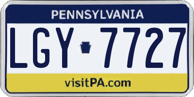 PA license plate LGY7727