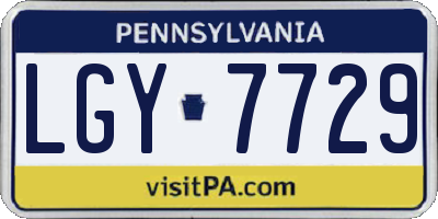 PA license plate LGY7729