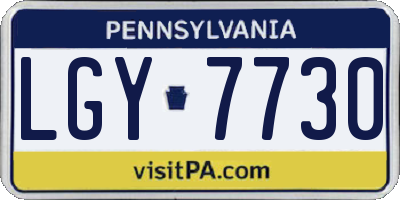 PA license plate LGY7730