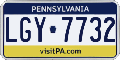 PA license plate LGY7732