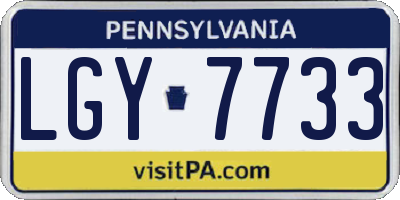 PA license plate LGY7733