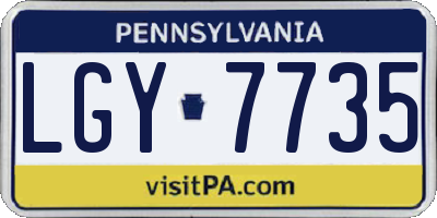 PA license plate LGY7735