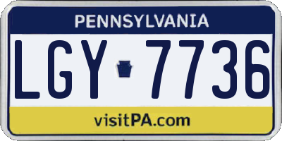 PA license plate LGY7736