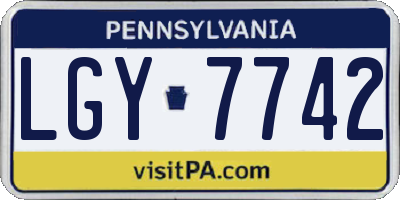 PA license plate LGY7742