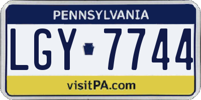 PA license plate LGY7744