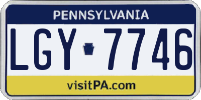 PA license plate LGY7746