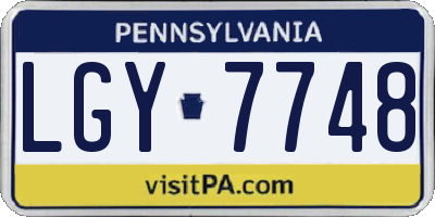 PA license plate LGY7748
