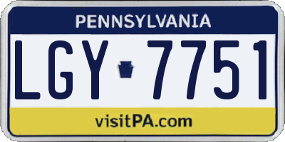 PA license plate LGY7751