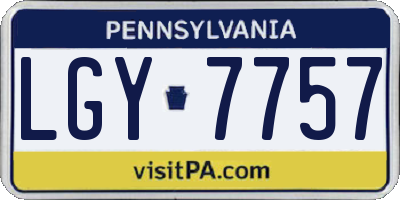 PA license plate LGY7757