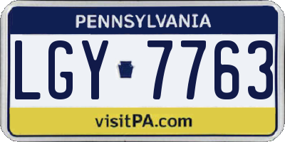 PA license plate LGY7763