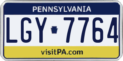 PA license plate LGY7764