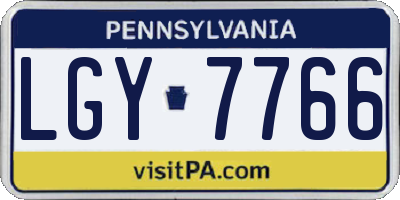PA license plate LGY7766