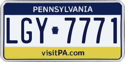 PA license plate LGY7771