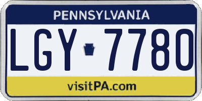 PA license plate LGY7780