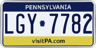PA license plate LGY7782