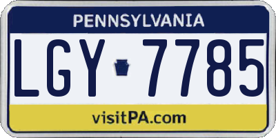 PA license plate LGY7785