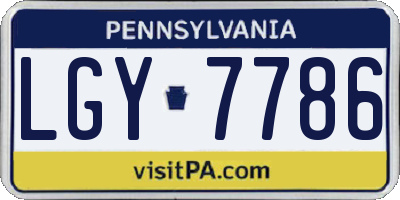 PA license plate LGY7786