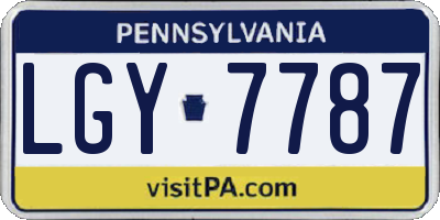 PA license plate LGY7787