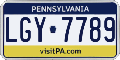 PA license plate LGY7789