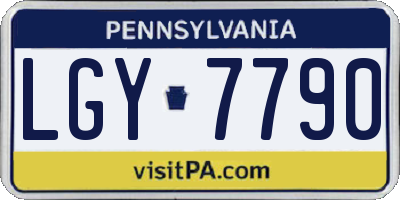 PA license plate LGY7790