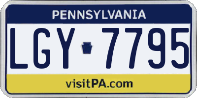PA license plate LGY7795