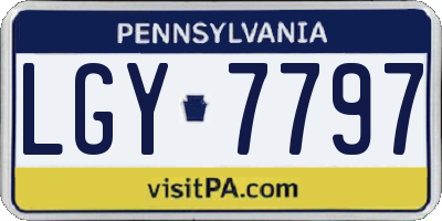 PA license plate LGY7797
