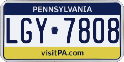 PA license plate LGY7808