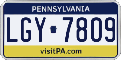 PA license plate LGY7809