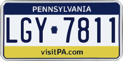 PA license plate LGY7811