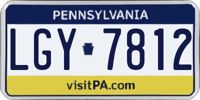 PA license plate LGY7812